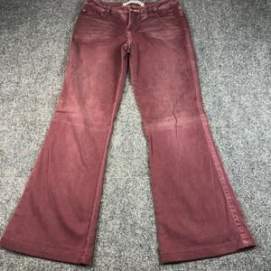 Express Precision Fit Flare Leg Jeans Women's Size 4 Burgundy Wash